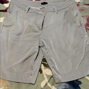 Ann Taylor pinstripe Bermuda shorts.
